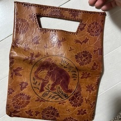 牛革アジアン小物入れ（通帳入れなどに最適サイズの画像