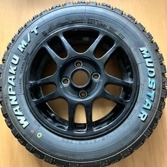 マッドタイヤ　ワンパク　ホワイトレター　13インチ　145/80...