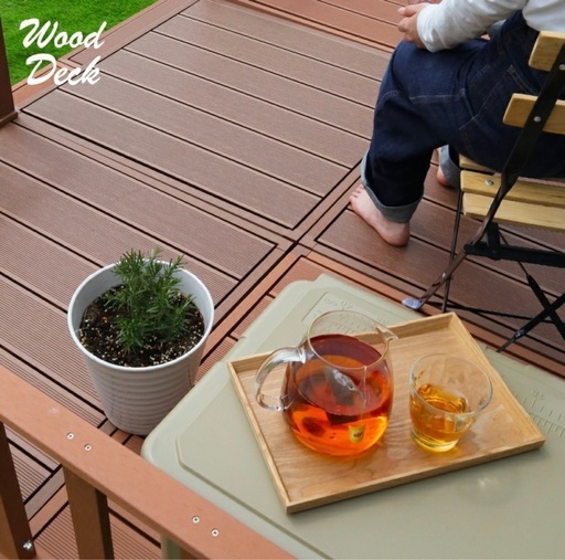 【引取】未使用！ウッドデッキ 本体単品 89x89cm 正方形 ウッドテ ラス 縁側 ブラウン