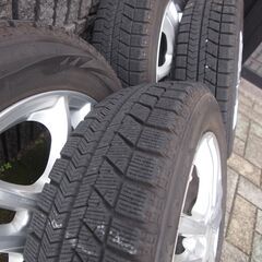 引取り者きまりました。！！　アルミホイール＋ブリジストンスタッドレスＶＲＸ 155/65R14　４本セットの画像