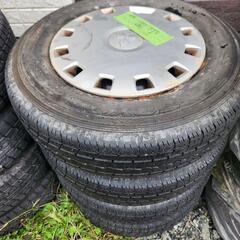 SUZUKIエブリィバン用の夏タイヤ&鉄チンホイール(カバー付)...