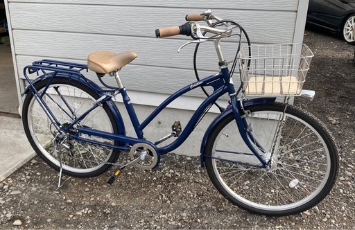 商談中　26インチ 自転車 あさひ コーストライン 6段変速 ライト カギ2個付き ママチャリ シティサイクル 札幌市東区中沼町