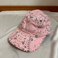 supremeバンダナキャップ　ピンク