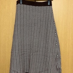 茶　格子柄ニットスカートAライン　秋冬　あげます