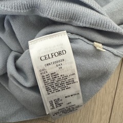 CELFORD セルフォード　Ｖネックレース付きニット 38 サックスの画像