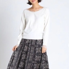 CELFORD セルフォード　Ｖネックレース付きニット 38 サックスの画像