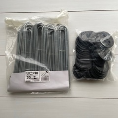【お話し中になりました】防草シート固定ピン 黒丸付き 80本の画像