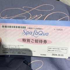 スパ ラクーア　特別招待券（10/31迄）