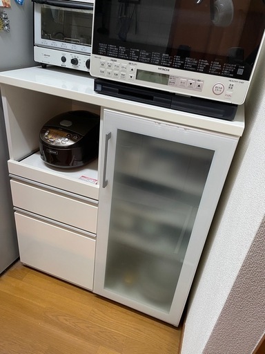 ニトリ（NITORI） マグネットパネル付キッチンボード (幅110cm WN ニトリ　食器棚　キッチンボード（トースター付き）