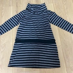 授乳服 黒とグレーのストライプ