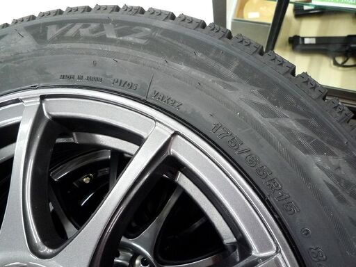 【商談中】未使用 ホイール付きスタッドレスタイヤ 4本セット ブリヂストン VRX2 175/65R15 2024年 Weds VELVA CHARGE 5.5J 4H 100 IN 42 苫小牧西店