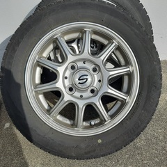 スタッドレスタイヤ・アルミホイール4本セット　155/65r13 ブリヂストンブリザック　2019年48週製造の画像