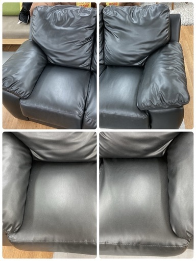 S035 ⭐ NITORI 2Pソファ SOFA 2P FLAN ブラック 幅140cm ⭐クリーニング済