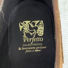 【Perfetto】 ペルフェット 革靴 スエード 外羽根式 8 1/2 J0518の画像