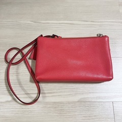COACH ショルダーバッグ ペブルドレザー ピンク　ダブルジップ レイラ の画像