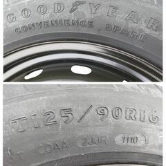 T125/90R16  GOODYEAR   応急タイヤ(スペアタイヤ / テンパータイヤ) 16㌅ × 5T(穴) × PCD112mmの画像