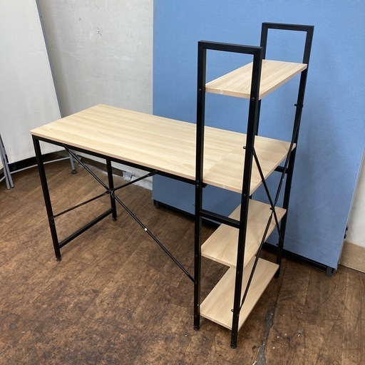 S126 ⭐ 綺麗 PCデスク+チェアセット 木製デスク ラック付き 幅110cm ⭐クリーニング済