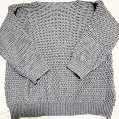 未使用 レディース ニット グレー L 長袖 トップス セーター
