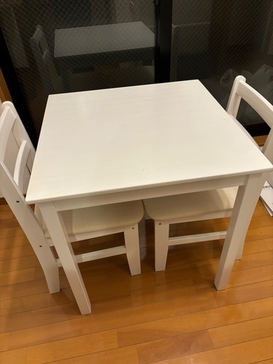 【LOWYA】カフェ風ダイニングテーブル＋イス2脚