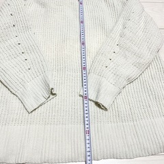 レディース ニット 白 セーター 長袖 トップスの画像