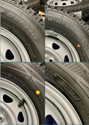 「商談中」⑤軽トラ・箱バン用　新品冬用タイヤ4本と新品ホイールとナット付き