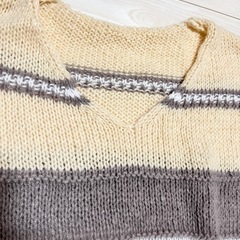 未使用 ニットワンピース チュニック L〜LL ボーダー 長袖 冬の画像