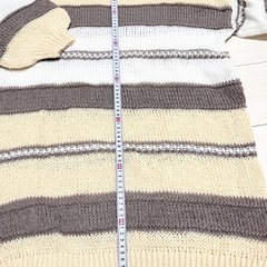 未使用 ニットワンピース チュニック L〜LL ボーダー 長袖 冬の画像