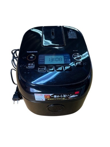 NO.1904 【2022年製】TOSHIBA 東芝IHジャー炊飯器 RC-5XT ブラック 3合炊き キッチン家電 家電 中古