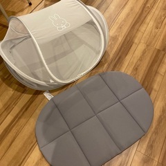 西川(nishikawa) ミッフィー コンパクトベッド ベビー お昼寝 折り畳み 持ち運び可能 専用バック付き グレー サイズ:90X60X45cm(使用時) Bruna 1517-50007の画像