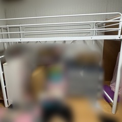 ロフトベッド 固定階段付き ホワイト