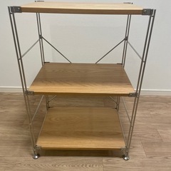 無印良品 ステンレスユニットシェルフ オーク材棚セット 小
