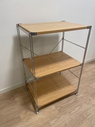 無印良品 ステンレスユニットシェルフ オーク材棚セット 小