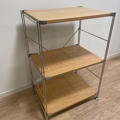 無印良品 ステンレスユニットシェルフ オーク材棚セット 小の画像