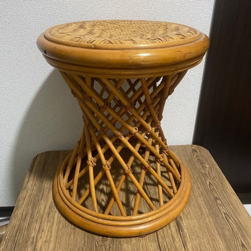 ラタン スツール 椅子 藤 レトロ アンティーク