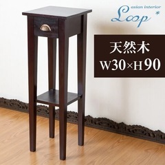 サイドテーブル マホ ガニースリム アジアン家具 アンティーク調