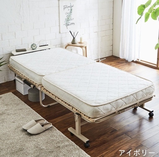 【募集終了\n】折り畳みポケットコイルマットレス シングル 11cm厚 折り畳みベッド専用 ２つ折りマットレス