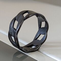 メンズ/ブラックチェーンリング（新品）26号の画像