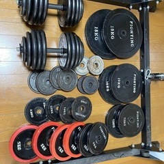 アイロテックマルチパワーラック プレート130キロ　ダンベル20キロ アタッチメント　その他多数　iROTEC ラットプル　筋トレの画像