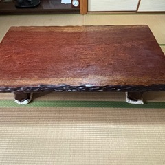 座卓一枚板　（発送不可　引取り限定） 引き取り限定】座卓（一枚板）ローテーブル