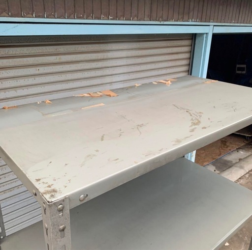 引き取り限定 埼玉県熊谷市 ⑥業務用スチールラック 4段 グレー 180cm 