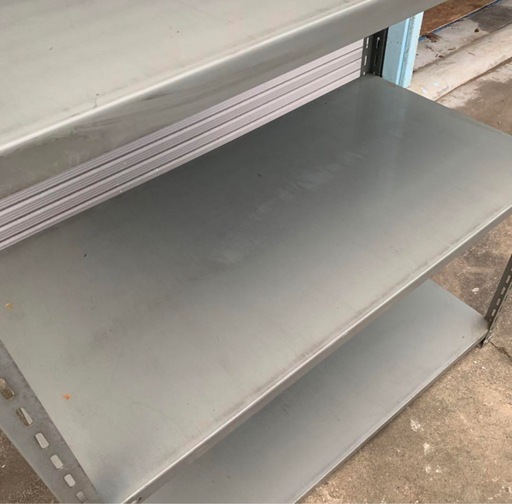 引き取り限定 埼玉県熊谷市 ⑧業務用スチールラック 4段 グレー