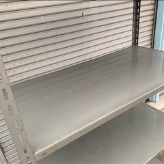 引き取り限定 埼玉県熊谷市 ④業務用スチールラック 4段 グレー 180cm