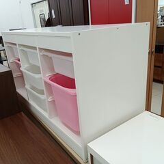 ★ジモティ割あり★ IKEA 棚 ホワイト H56×D44×W99 クリーニング済み HJ4851の画像