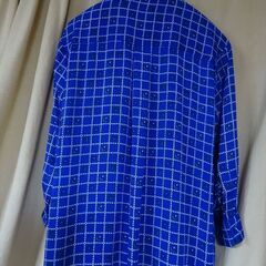 『MAYEELOK』長袖オーバーブラウス・フレア・大きめサイズ・インポートテーラーHONGKONG《美品》ビンテージ＜紺42＞の画像