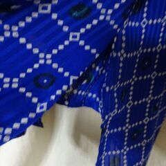 『MAYEELOK』長袖オーバーブラウス・フレア・大きめサイズ・インポートテーラーHONGKONG《美品》ビンテージ＜紺42＞の画像