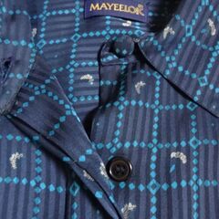 新品タグ付き『MAYEELOK』長袖オーバーブラウス・フレア・大きめサイズ・インポートテーラーHONGKONGビンテージ＜濃紺＞ の画像