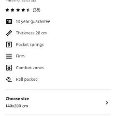 無料  - IKEA VÅGSTRANDA ポケットスプリングマットレス、硬め/ライトブルーの画像