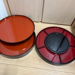 寿司桶(深･浅)直径36cm / 回転オードブル皿 直径40cm