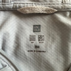 ユニクロ子供服エアリズムメッシュパーカー(サイズ150)の画像