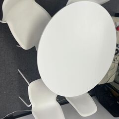 オフィス家具★丸テーブル＆椅子４脚セット